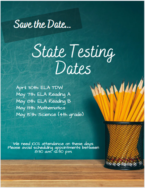  testing dates